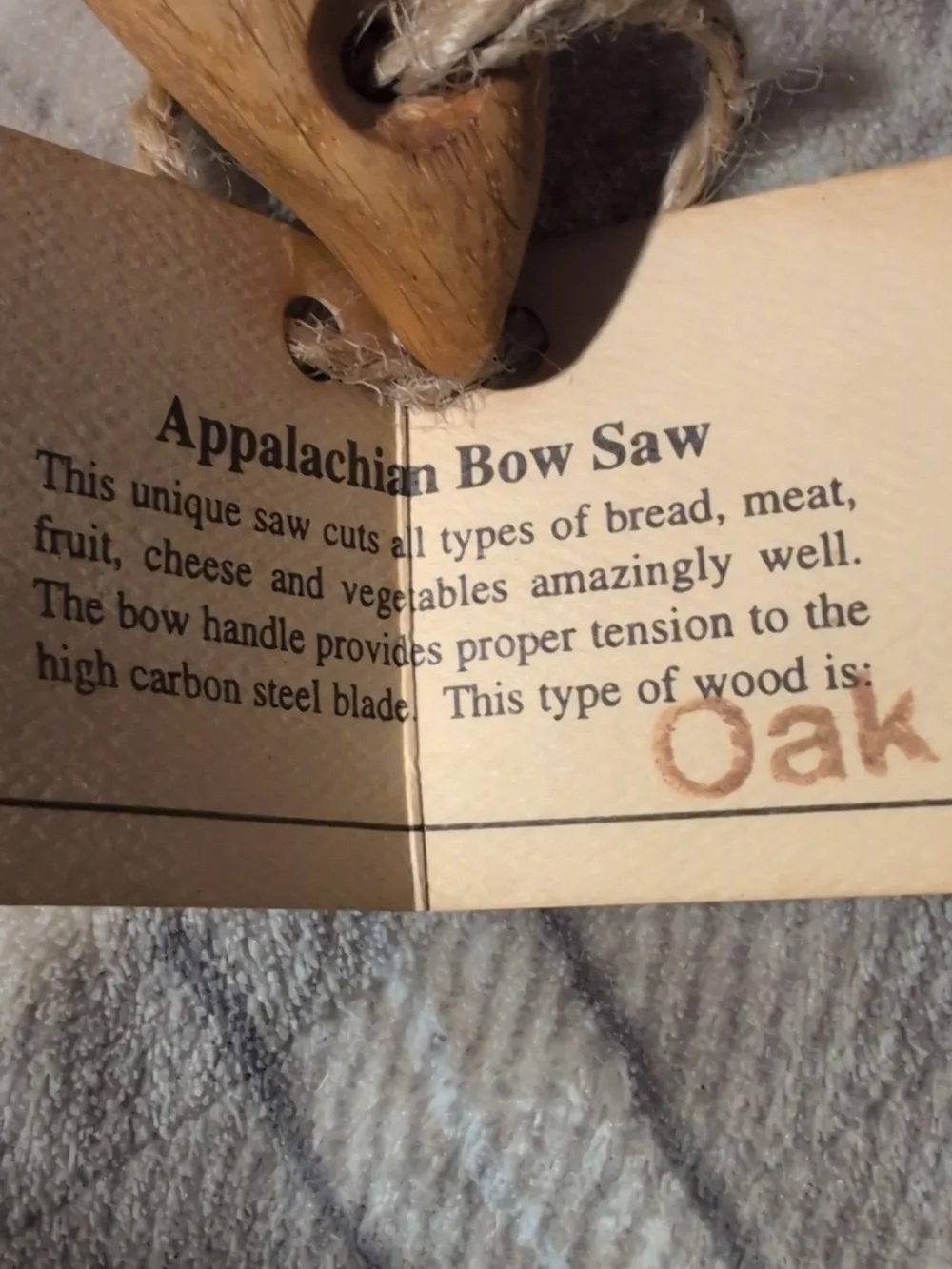 Handmade Oak Appalachian bread‎ bow knife with cover